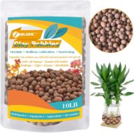 ZeeDix 10LB Expanded Clay Pebbles for Plants Hydroponic, 4mm-16mm Clay Leca Balls Hydroponic Rocks Growing Medium Potting Stones for Indoor Plants Drainage, Aquaponics, Natural Orchid Pebbles Balls