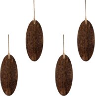 LaLaGreen Wooden Planter (4 Pack, 5 x 12 Inch) Outdoor Air Plants Holders, Wall-Mounted Planters for Small Hanging Orchids, Rustic Oval Wood Hangers for Indoor Wall Decor, Minimalist Home Display