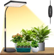 2024 Upgraded Desk Grow Lights for Indoor Plants, 214 LEDs Plant Light Full Spectrum with 4/8/12H Timer, 6 Brightness Levels, Growing Lamp with On/Off Switch, Height Adjustable for 10-26 inches