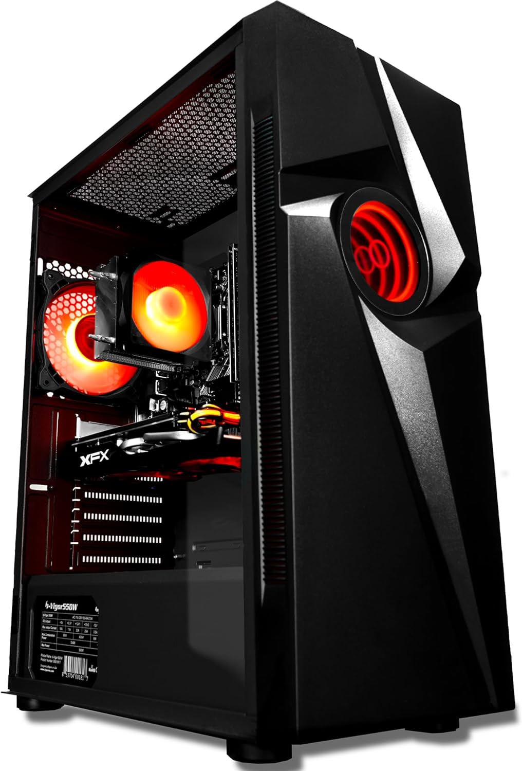 SAAV T101 Vortex Gaming PC Computer Desktop – Intel Core i5 3.4GHz, 16GB RAM, AMD RX580 8GB GDDR5 GPU, 512GB NVME, RGB Fans, WiFi 5, Bluetooth, Win 10 – Gaming Computer Tower – for Gamer, Streaming