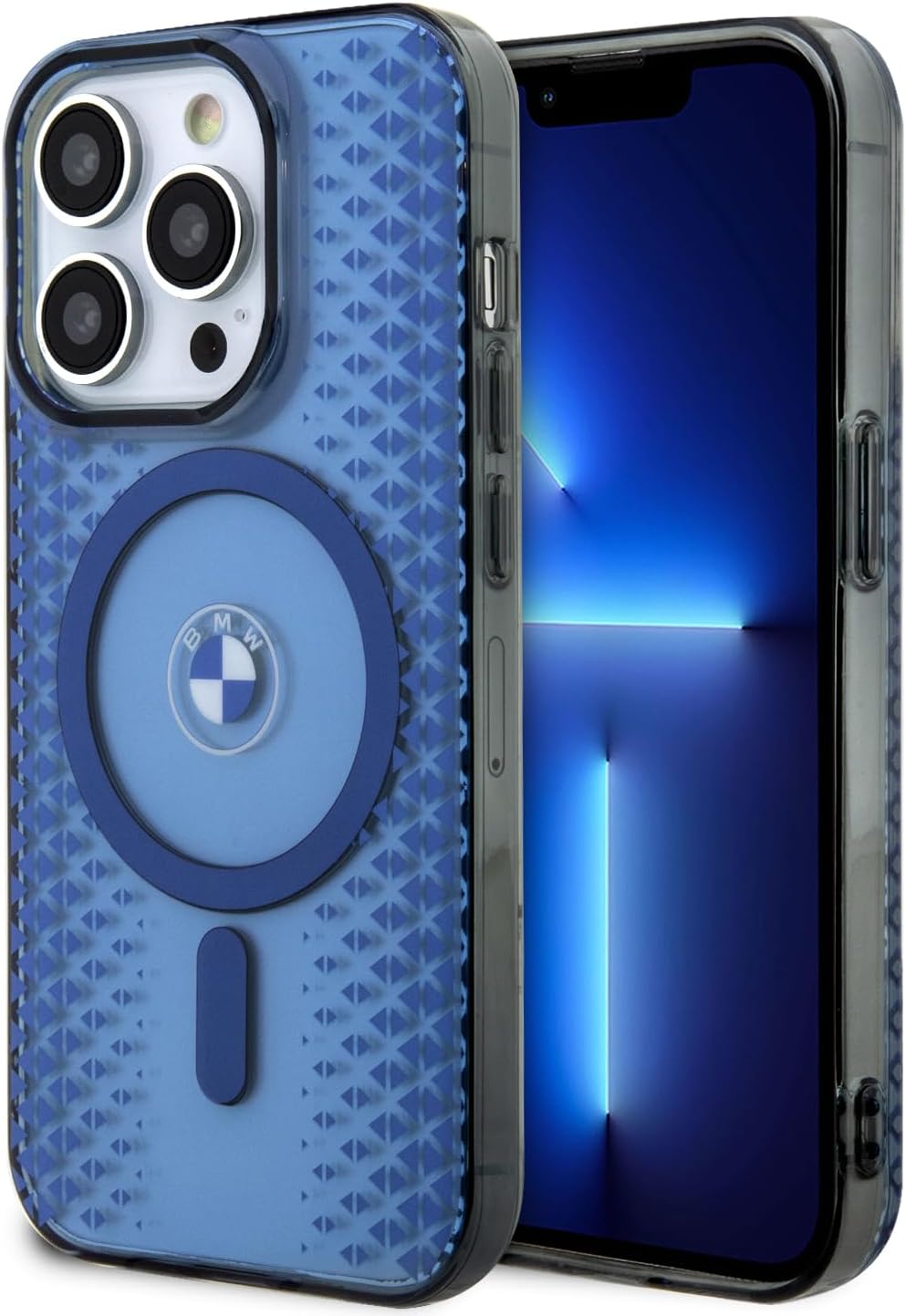 CG MOBILE BMW Designed for iPhone 15 Pro Case, Ultimate Protection & Classy IML Blue Tire Track PC/TPU Durable Hard Phone Case