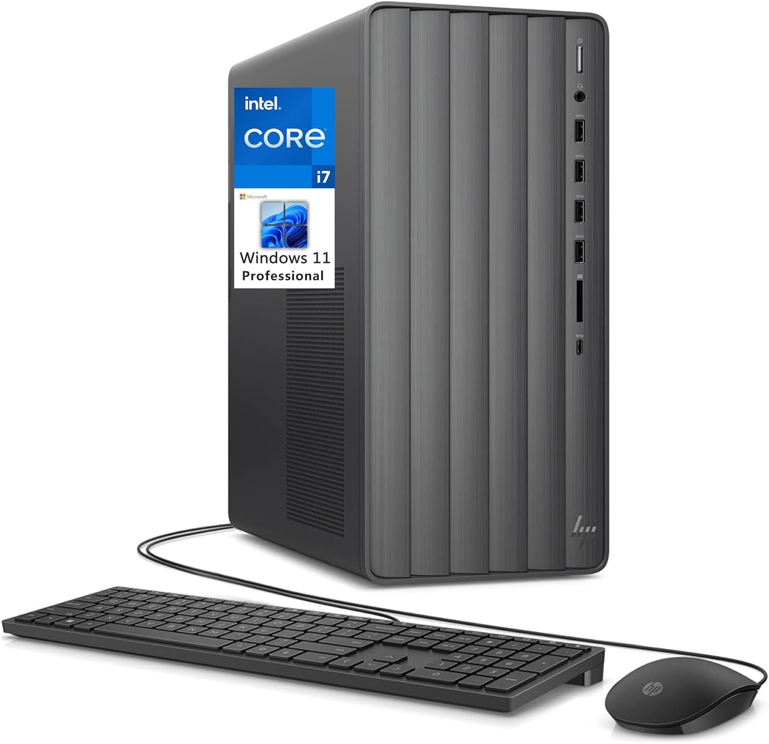 HP Envy Tower Business Desktop Computer, Intel Octa-Core i7-11700 to 4.9GHz, 32GB DDR4 RAM, 1TB PCIe SSD, 802.11AC WiFi, Bluetooth, Keyboard and Mouse, Windows 11 Pro, Tilsiy