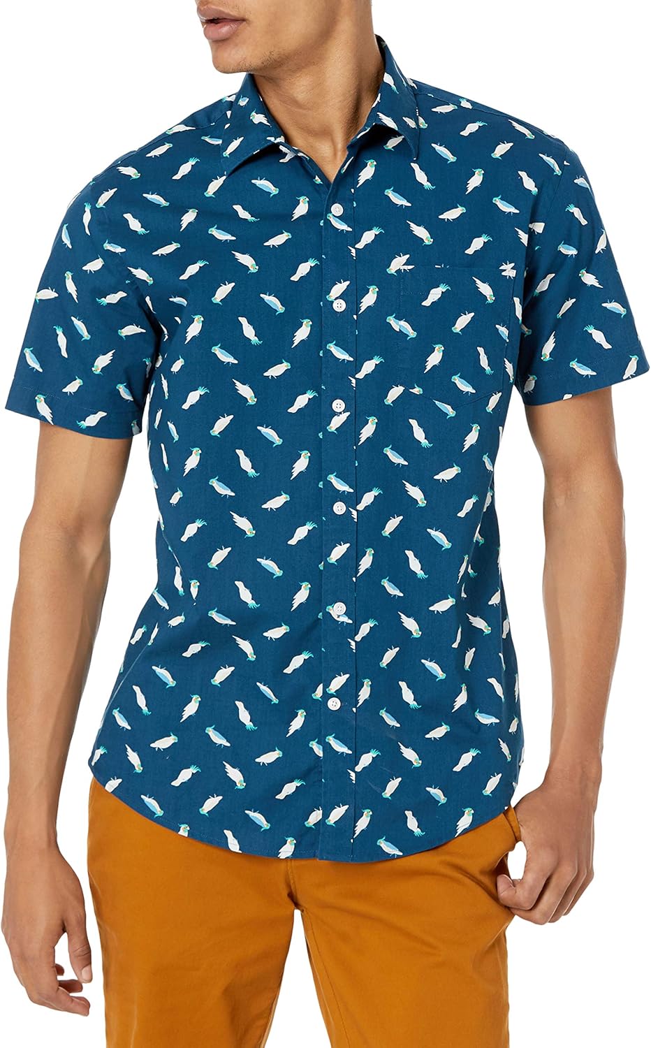 Amazon Essentials Men’s Regular-Fit Short-Sleeve Print Shirt