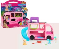 Barbie Pet Camper Playset with Pair of 1.5-inch Pet Figures, 11-pieces, Toy Figures and Playset, Kids Toys for Ages 3 Up by Just Play