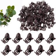 100 Pcs Orchid Clips for Plants Support Brown Plant Clips Orchid Clips Garden Clips Flower and Vine Clips for Climbing Plants Stakes Supporting Stems Vines Grow Upright Plant Cage