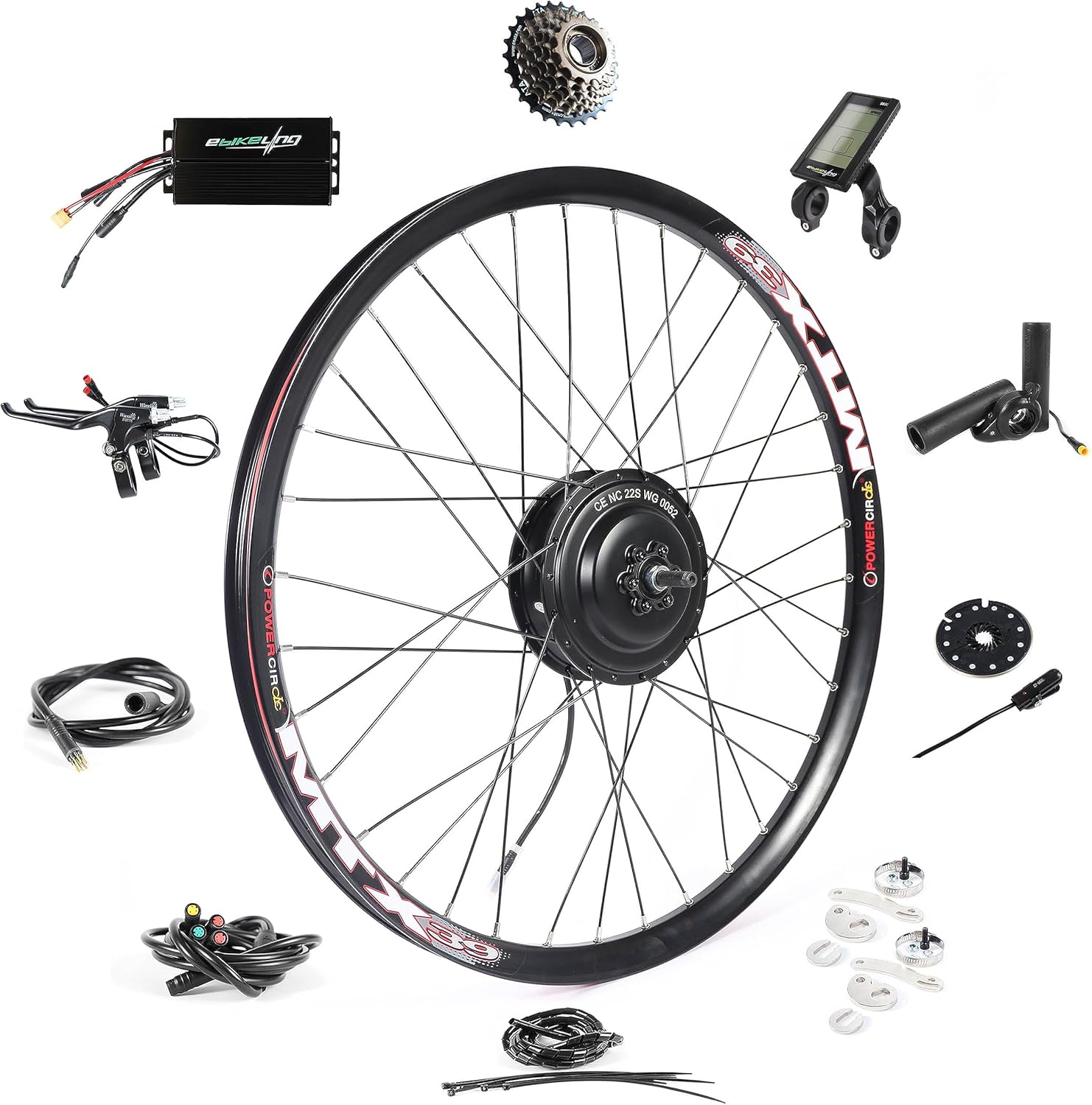 EBIKELING Waterproof Ebike Conversion Kit for Electric Bike 700C Rear Wheel Electric Bicycle Hub Motor Kit with Mountain Bike Rim 1500W 1200W 750W 500W Electric Bike Conversion Kit