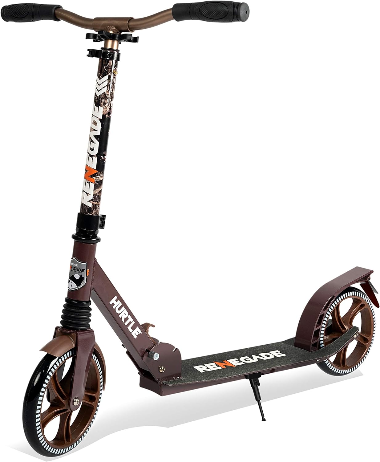 Hurtle Renegade Kick Scooters for Kids Teenagers Adults- 2 Wheel Kids Scooter with Adjustable T-Bar Handlebar – Alloy Anti-Slip Deck – Portable Folding Scooters for Kids with Carrying Strap