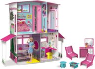 Liscianigiochi Barbie Dream House Pretend Play Doll House Two – Storey Villa, Arrange Furniture and Decorate with 3D Stickers