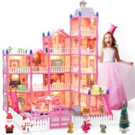 Dollhouse, Dream House Dollhouses Gifts for Girls, Doll House Playhouse Toys, 5 Stories 15 Rooms Doll Houses Dolls House for 4 5 6 7 8 9 10 Year Old Girls