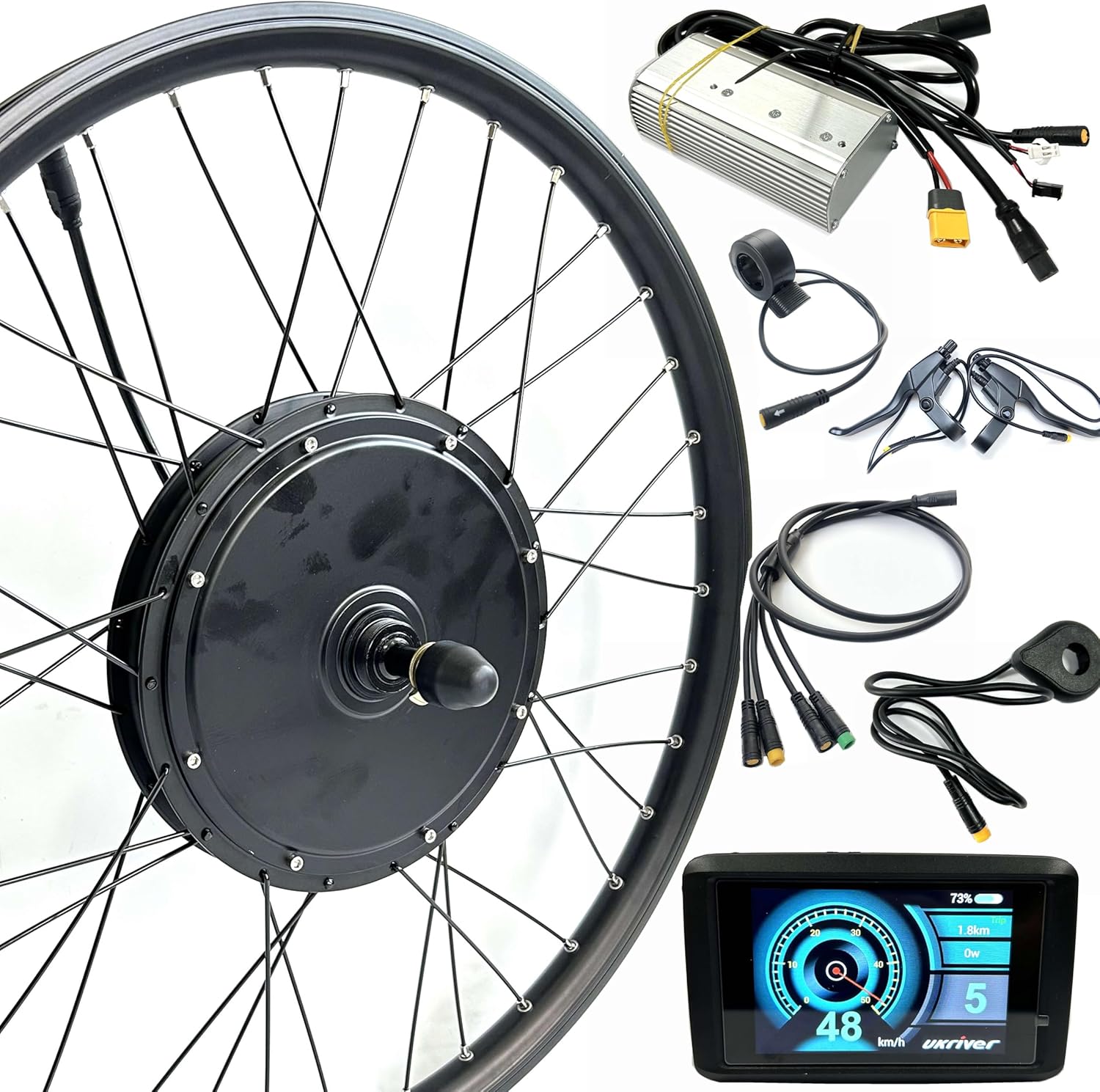 48V1000W Electric Bicycle MTB Hub Motor Kit Rear Drive with TFT Color Display E-Bike Conversion Kit Waterproof Engine Mountain Bike