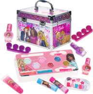 Barbie Movie Kids Makeup Kit for Girls, Real Washable Toy Makeup Set, Barbie Gift, Play Makeup and Pretend Play Toys Ages 3 4 5 6 7 8 9 10 11 12