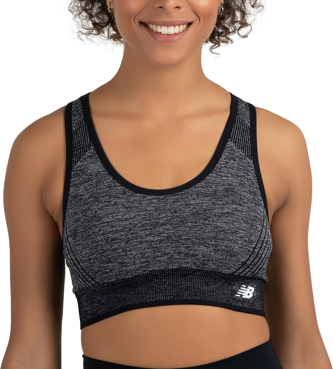 New Balance Women’s Seamless MID Impact Heather Keyhole Sport Bra with Removable Pads