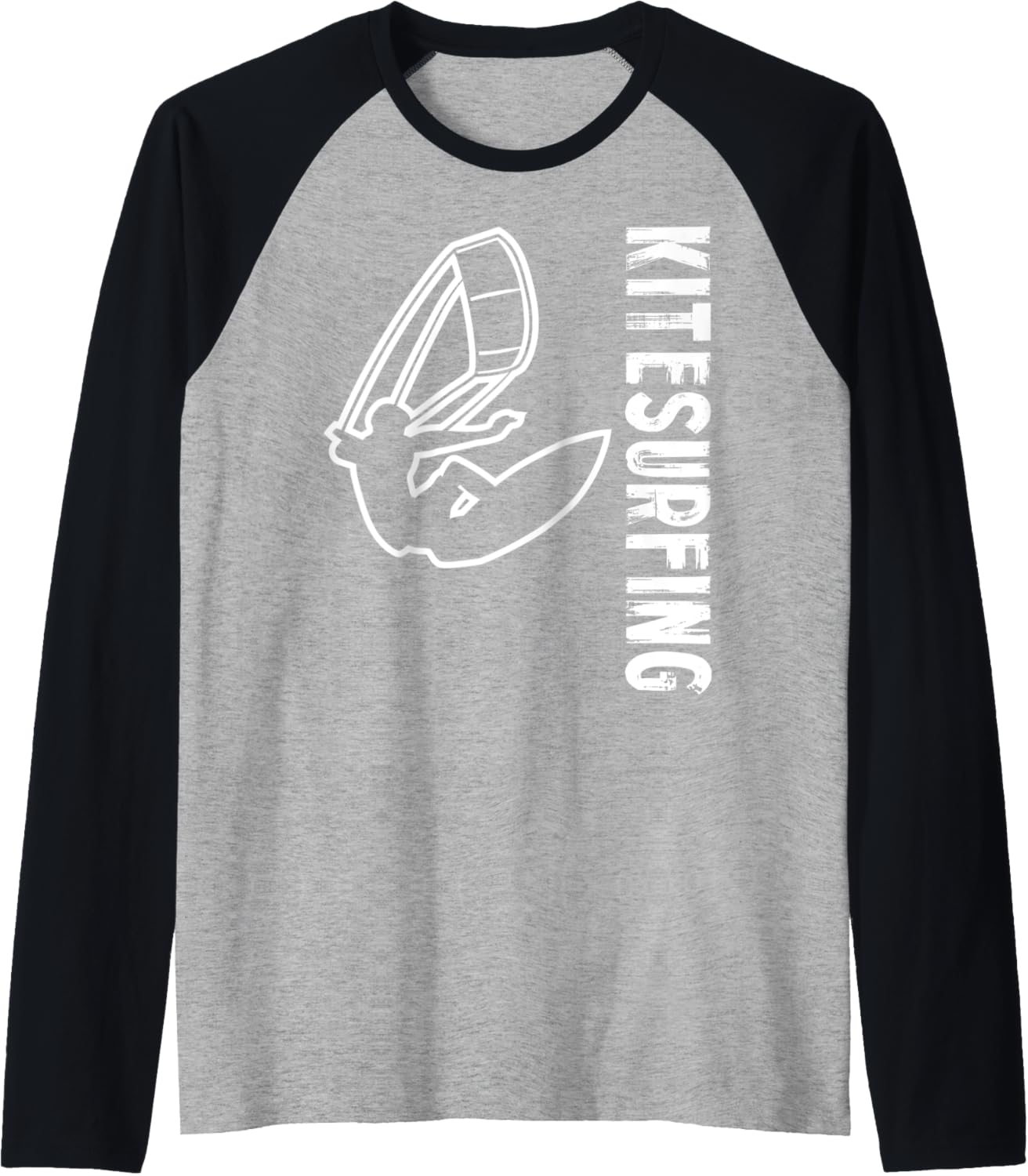 Kitesurfing Sports Patriotic Kiteboarding Raglan Baseball Tee