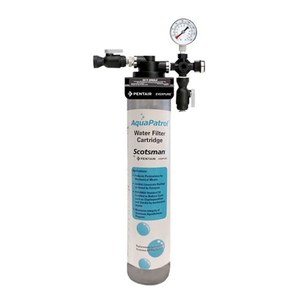 Scotsman AP1-P AquaPatrol Plus Single Water Filtration System for Ice Makers and Beverage Equipment, NSF, Silver