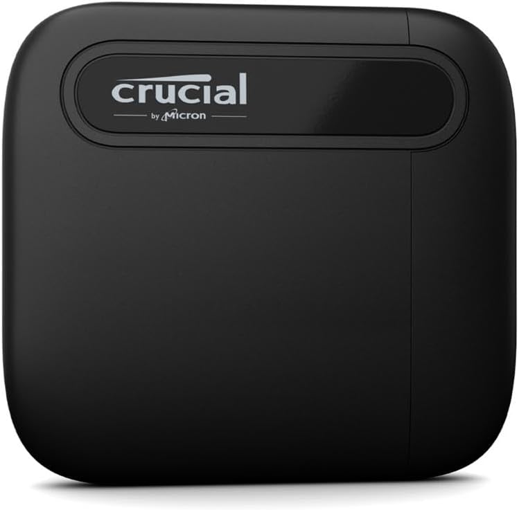 Crucial X6 2TB Portable SSD – Up to 800MB/s – PC and Mac – USB 3.2 USB-C External Solid State Drive – CT2000X6SSD9, Black