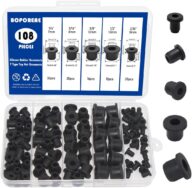 108PCS Tophat Silicone Rubber Grommets for Wiring Assortment Kit, Waterproof Automotive Firewall Wire Cable Hole Plugs, T-Type Hole Grommet for Desk Water Pipe Tubing Hydroponic Irrigation