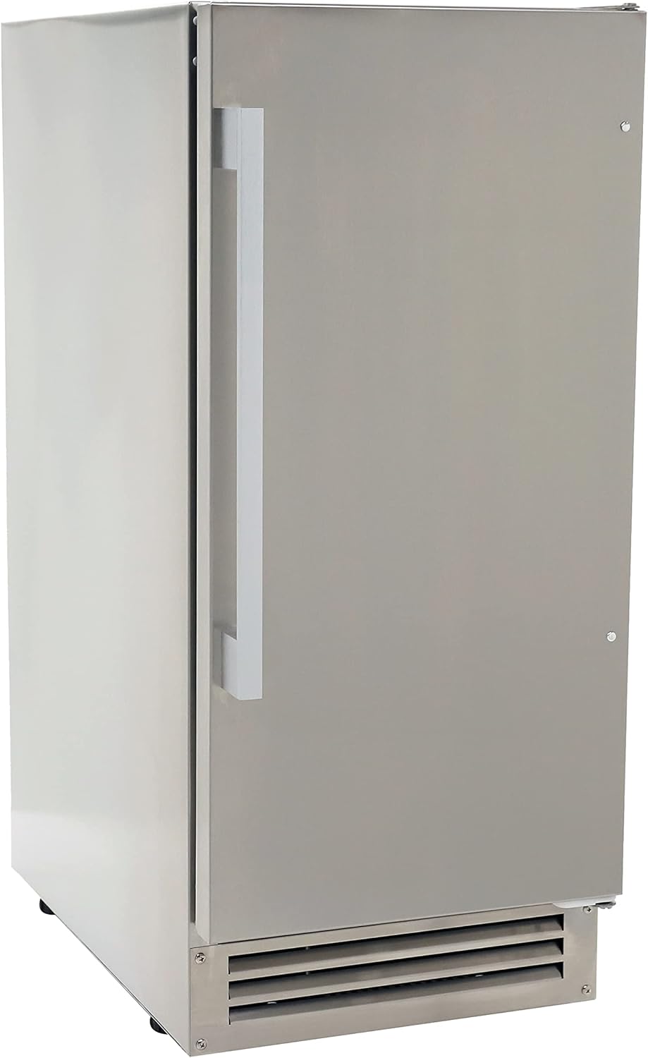 Avanti Elite Series Built-in Ice Maker in Stainless Steel OIM1550U3S | Large Clear Ice Cubes, 25 lbs. Freezer Storage, Under Counter or Cabinet | Outdoor Ice Machines, Commercial, for Home Kitchen