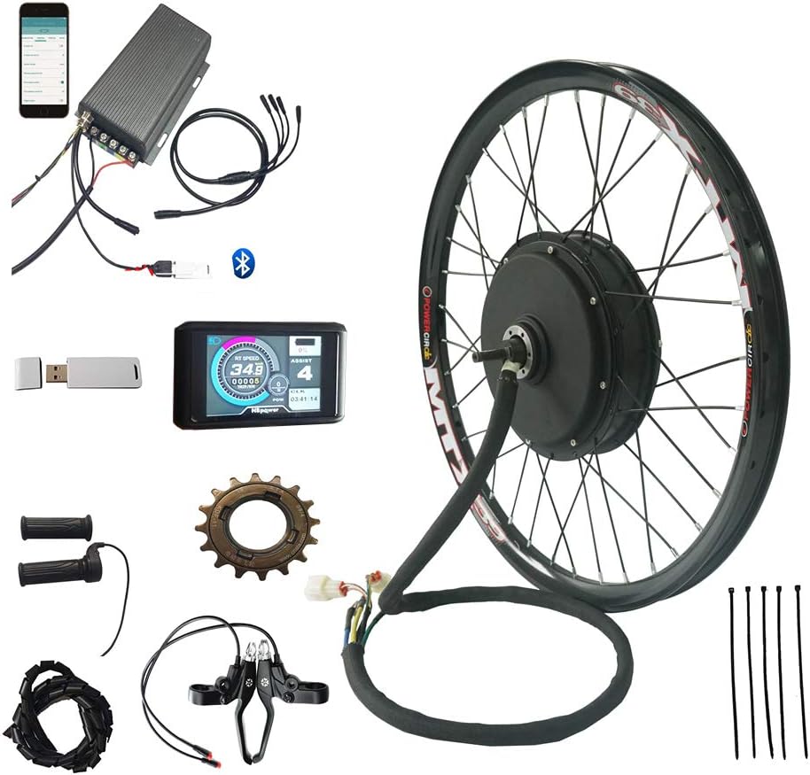 NBPOWER Programmable TFT Color Display Ebike 72V QS V3 5000W Rear Wheel Electric Bicycle Motor Kit 72V 5000W Electric Bike Conversion Kit