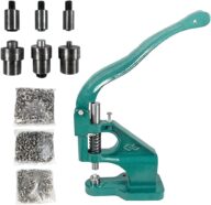 QWORK – Hand Press Heavy Duty Eyelet Grommet Machine Punch Tool Kit with 3 Dies and 1500 Pcs Silver Grommets