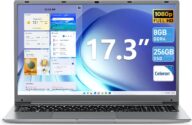 Laptop, 17.3 Inch Laptops Computer, 8GB DDR4 256GB SSD Notebook with Celeron N4000 Processor (up to 2.6 GHz), 8000mAh, Webcam, Mini HDMI, USB3.0 * 2, Dual WiFi, Type-C