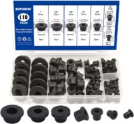 110PCS Tophat Silicone Rubber Grommets for Wiring Assortment Kit, Waterproof Automotive Firewall Wire Cable Hole Plugs, T-Type Hole Grommet for Desk Water Pipe Tubing Hydroponic Irrigation