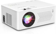 Mini Bluetooth Projector, Full HD 1080P Supported Portable Outdoor Movie Projector for iOS, Android, Windows, Compatible with TV Stick/HDMI/Smartphone/PS4/USB [Remote Included]