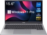 Coolby Win11 Laptop, 15.6 inch 1920×1080 IPS Display, 16GB DDR5 RAM / 512GB NVMe SSD Laptop Computer, Intel N100 Notebook PC, Support Type-c Charging, WiFi 6, BT, Gigabit Ethernet, Full Size Keyboard