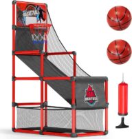 BESTKID BALL Kids Basketball Hoop Single Shot System Arcade Game Set: Indoor & Outdoor Sports Toys for Boys & Girls, includes Ball, Ideal Party Gifts for Little Athletes Ages 3-9.