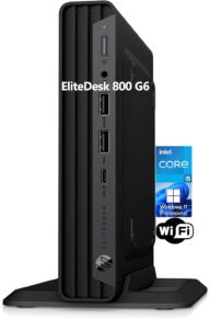 HP EliteDesk 800 G6 Mini Desktop Business Computer, Core i5-10500T Processor, 16GB RAM, 1TB PCIe SSD, RJ-45, Displayport, SUB KB & Mouse, Wi-Fi, BT, Windows 11 Pro (Renewed)