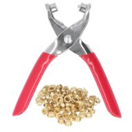 Grommet Tool Kit, Handheld Press Grommet Pliers with 100pcs 4mm Eyelets Manual Grommet Eyelet Machine for Leather, Belt, Fabric, Shoes