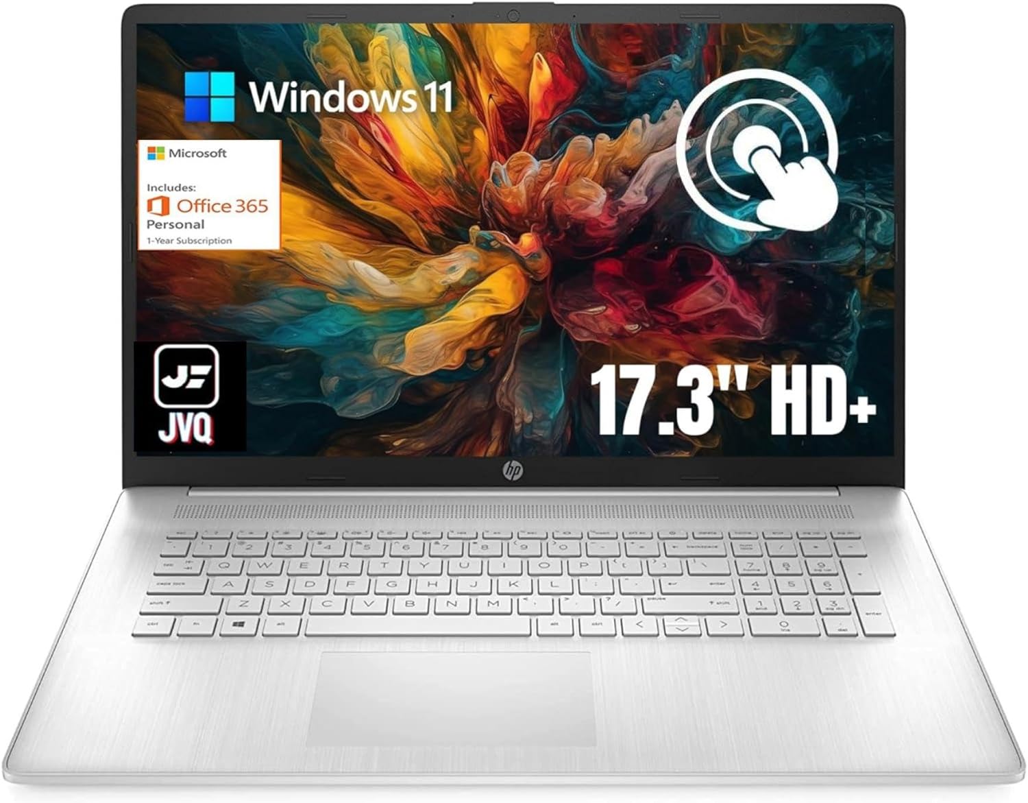 HP 17.3″ Display Flagship HD+ Touchscreen Laptop, 20GB RAM, 1TB SSD Storage, Intel Pentium Silver N5030, Fullsize Keyboard, HDMI, Type-C, WiFi, Bluetooth, 1-Year Microsoft 365, Windows 11, Silver