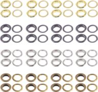 Swpeet 64Pcs – 32Sets 1″ (25mm) Hole 4 Colors Grommets Thicken Metal Grommets Eyelets Grommet Kit, Metal Eyelets Kits Grommets Eyelets for Repairing Canvas, Leather, Curtains