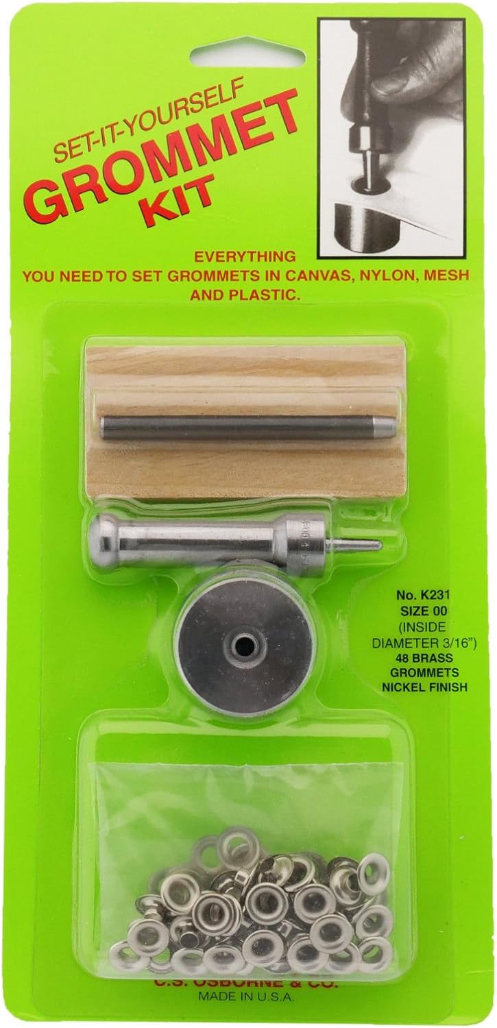 C.S. Osborne Set-It-Yourself Grommet Kit K231-00, 3/16″ Hole, W/Nickel Grommets