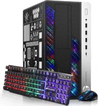 HP RGB Gaming Desktop Computer, Intel Quad Core I5-6500 up to 3.6GHz, GeForce GT 1030 2G, 16GB DDR4, 512G SSD, RGB Keyboard & Mouse, 600M WiFi & Bluetooth 5.0, Win 10 Pro (Renewed)