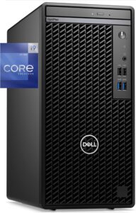 Dell OptiPlex 7010 Tower Computer, Intel i9-12900K, 32GB RAM, 1TB NVMe SSD, USB-C, DisplayPort, HDMI, WiFi, Bluetooth, DVDRW, Windows 11 Pro, Black Desktop