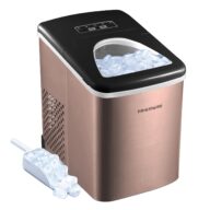 FRIGIDAIRE – Stainless Steel Countertop Ice Maker Machine with 26 lb Capacity | Ice Machine Makes 9 Cubes Every 7-15 Minutes | Portable Ice Maker for Countertop with Ice Shovel & Drain Plug