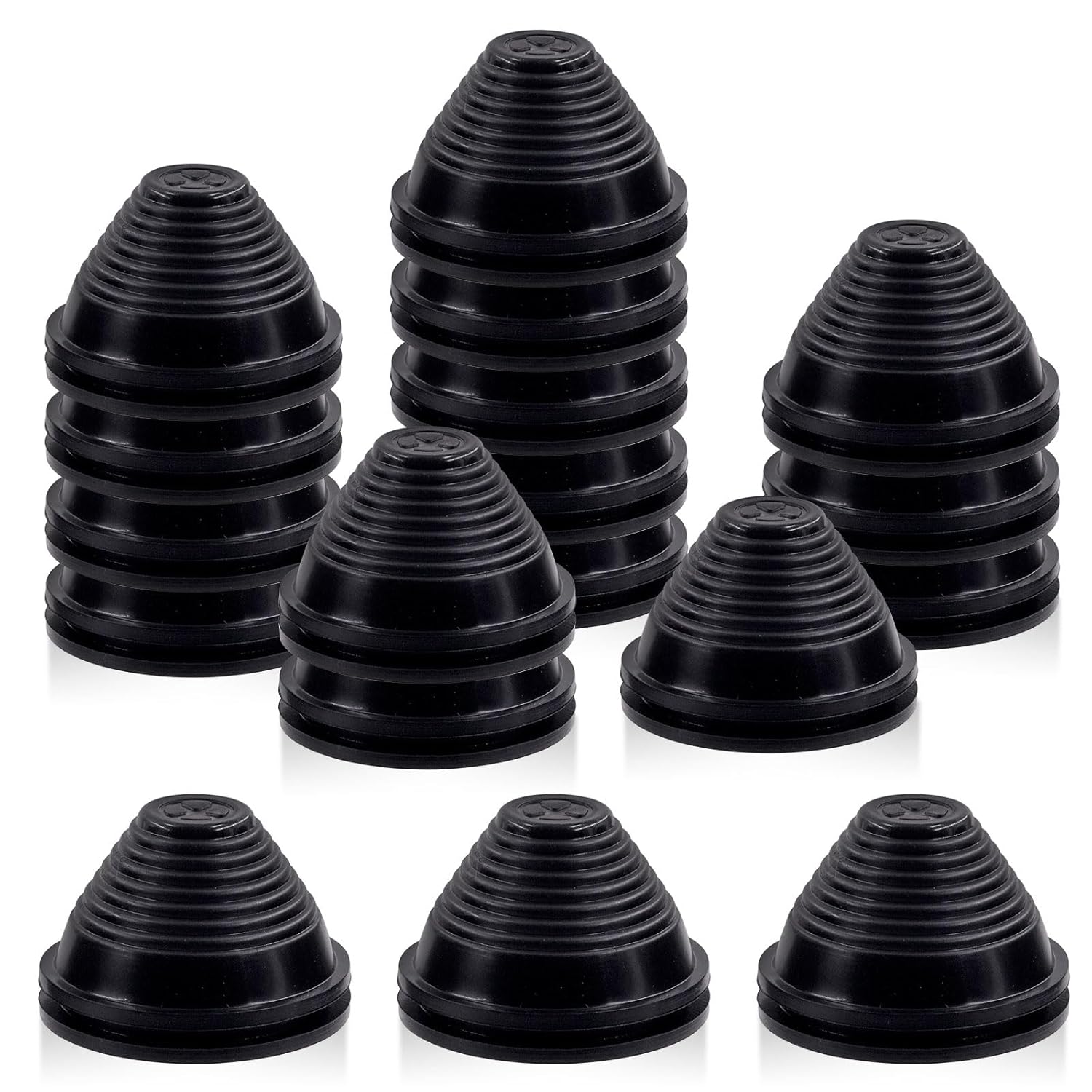 Glarks 15Pcs 50mm Rubber Grommets Kit, Tower Shaped Drill Hole Grommets Wire Protection Firewall Hole Plug Grommets for Wire, Cable, Plug, Plumbing (50mm)