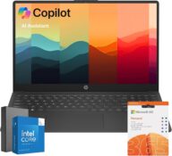 HP Newest 15.6″ Multitasking Slim Laptop, 16GB RAM, 256GB Storage (128GB SSD Onboard and 128GB External Drive), Free Office 365 1-Year, Intel 4-core Processor, Up to 11 hrs Long Battery, Windows 11