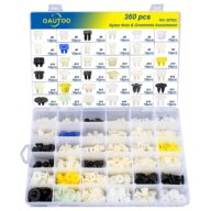 OAUTOO 360pcs Nylon Grommet Nut Assortment for Automotive Body Bumper Fender Liner Grille Headlamp License Plate Door Panel Trim Nuts