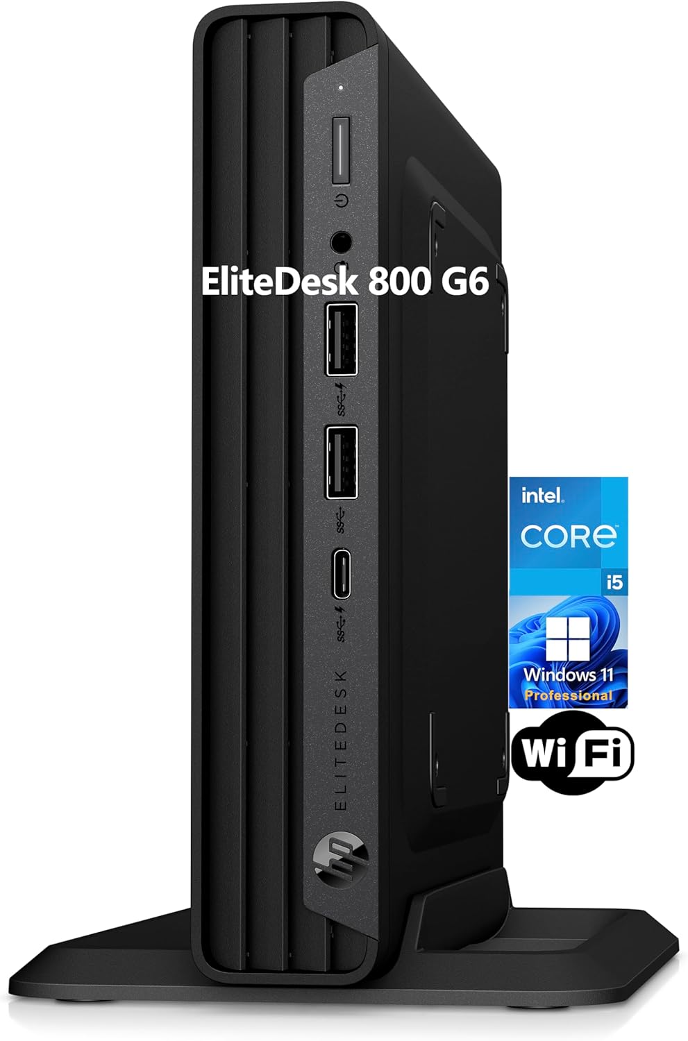 HP EliteDesk 800 G6 Business Mini PC Desktop Computer, Intel Hexa-Core i5-10400 (Beat i7-8700), 32GB DDR4 RAM, 1TB PCIe SSD, WiFi, Bluetooth, Type-C, Keyboard & Mouse, Windows 11 Pro, Tilsiy Cable