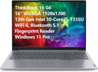 Lenovo ThinkBook 16 G6 16″ FHD+ Laptop Computer, 13th Gen Intel 10-Core i5-1335U (Beat i7-1270P), 16GB DDR5 RAM, 1TB PCIe SSD, WiFi 6, Bluetooth 5.1, Fingerprint Reader, Windows 11 Pro, Tilsiy Cable