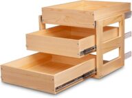 Pull Out Drawers For Cabinets, 23”W×21”D×19”H Soft Close Slide Out Wood Shelves Storage Organizer for Kitchen, 3-Tier, Finished, Heavy-Duty, Bottom Assembly