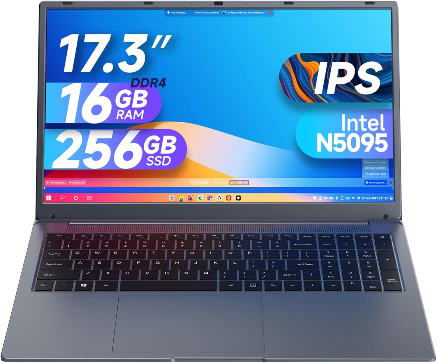 Laptop – Laptop Computer, 17 inch Laptop, 16GB DDR4 RAM 256GB SSD, Intel Celeron N5095, Computers with Win 11, 1920 x 1080 Display, Type-C, HD for Businesses and Students