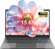 GINA 15 15.6 Inch FHD 1080p Business Laptop Computer for Work College Students, Dual-Core Intel Celeron, 8GB RAM, 256GB SSD, Numeric Keypad, Wi-Fi, Bluetooth5.0, HDMI, USB 3.2, Webcam, Windows 11 Home