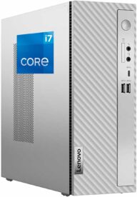 Lenovo Ideacentre 3-i Desktop Computer, Intel Core i7-12700K, 32GB RAM, 1TB NVMe SSD, 2-Monitor Support, HDMI, VGA, Card Reader, Wi-Fi, Bluetooth, Mouse & Keyboard, Windows 11 Pro, Black Tower