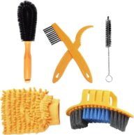 6PCS Bicycle Bike Cleaning Tools Set, Precision Mountain Road City BMX Bicycle Cleaning Brush Kit Bicycle Chain Cleaner Brush Set Suitable for Mountain Road City Hybrid BMX Bike and Folding Bike