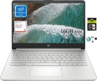 HP 14 HD Portable Laptop Computer Students Business, Quad-Core Intel Pentium N5030 Processor, 16GB RAM, 1TB SSD, HDMI, Win 11 S w/GM Accessories