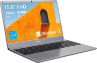 Laptop Computer, 15.6-inch FHD Display, 16GB RAM, 512GB SSD, Intel Core i3-5005U, Win 11 Notebook for Students, 2.4G/5G WiFi, Ethernet RJ45, Numeric Keypad, USB-A&C, HD&MI