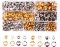 200 Sets Metal Grommets Eyelets 1/2″ 1/4″ 2/5″ 3/16″ with Washers and Storage Box, Grommet Tool Kit Eyelets and Grommets for Fabric Belt Clothes Leather DIY Craft (Gold & Silver)