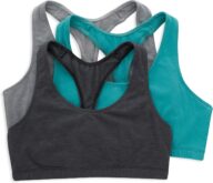 Hanes womens Racerback Bralette Pack,Cotton T-back Bra Top, 3-pack